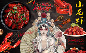 小龙虾背景墙