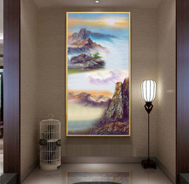 山水玄关背景墙