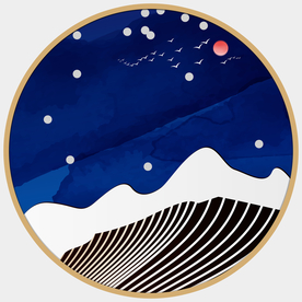 北欧抽象圆形装饰画