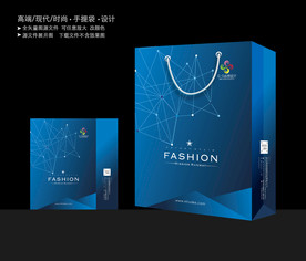 蓝色手提袋 手提袋设计 手提袋