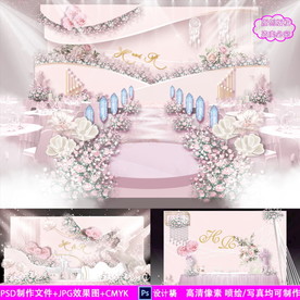 唯美粉色婚礼背景设计