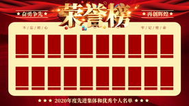 企业机关荣誉榜展板海报