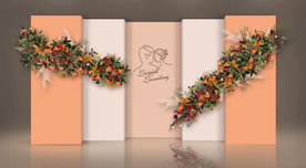 橙色婚礼迎宾区