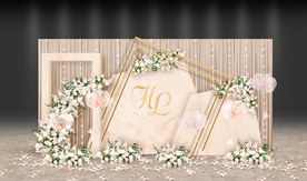 香槟色婚礼迎宾区