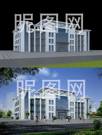 办公楼效果图psd