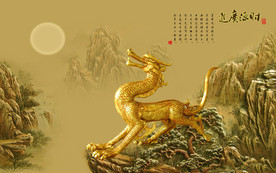 财源广进电视背景墙