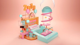 婴儿奶瓶制造微缩场景