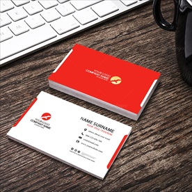 红白色通用商务名片