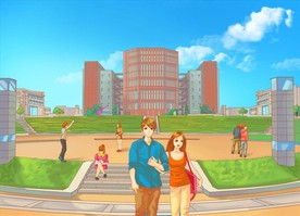 手绘安徽美景  鸣馨广场