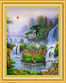 流水生财  迎客松