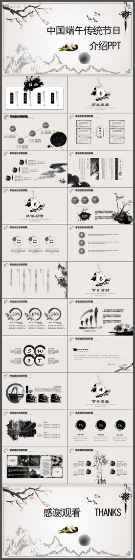 中国端午传统节日介绍PPT模板