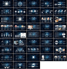 通用蓝色商务ppt模板