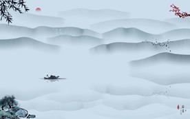 新中式中国风水墨山水风景画图片