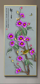 原创玄关油画花卉花鸟装饰画壁画