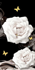 金箔玫瑰花玄关背景墙