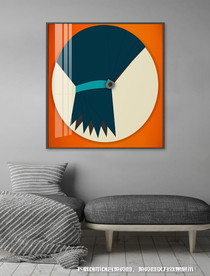 现代简约爱马仕橙抽象几何装饰画