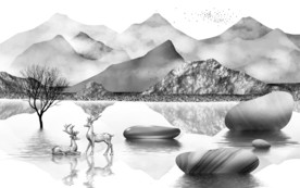 大气高档山水画 TIF分层