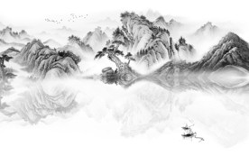 大厅大气山水画 TIF分层