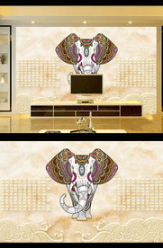 民族风电视背景墙