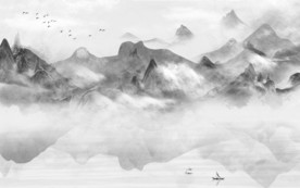 最新山水画背景 TIF分层