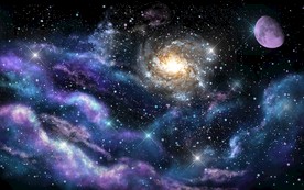 星空月亮唯美背景天顶吊顶