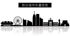 邢台城市矢量剪影