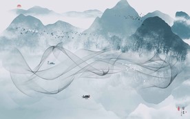 中国风山水背景