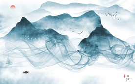 中国风水墨山水背景