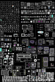 腰线角花水刀拼花CAD图