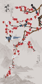 工笔花鸟玄关