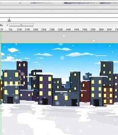 冬天城市下雪刮北风32秒动画