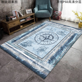 海洋风情地中海复古地毯