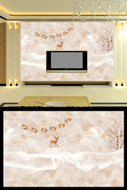 大理石意境山水背景墙