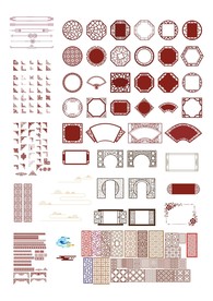 矢量古典中国风边框底纹