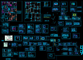 全屋展厅背景墙家具设计cad