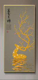 原创玄关金色梅花鹿富贵吉祥装饰