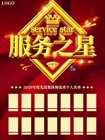 公司企业服务之星排行榜海报展板