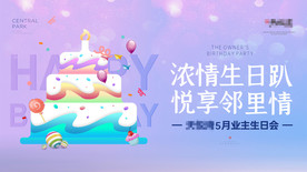 地产暖场活动业主生日会主画面