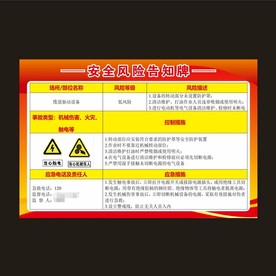 安全风险告知牌 缆道驱动设备