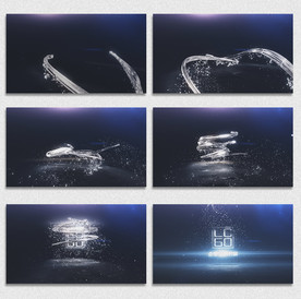 金属线条围绕标志演绎AE模板