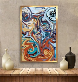 北欧抽象晶瓷画艺术手绘装饰画