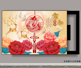家和富贵年年有余电表箱装饰画