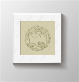 仙鹤花纹矢量图