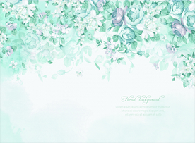 水彩花朵电视墙背景