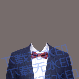 露肩西装证件照模板