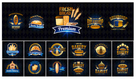 矢量面包烘焙图标系列