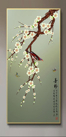 原创玄关梅花喜鹊装饰画壁画
