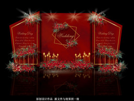 红色婚礼迎宾区