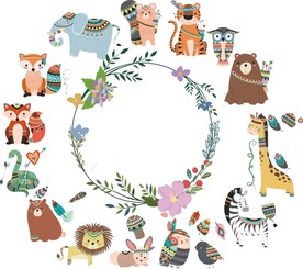 印第安卡通动物