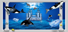 海洋世界大型3D壁画